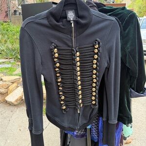 Y2K Black Military Style Smashing Grandpa Jacket